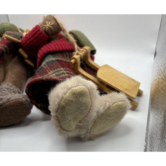 Vintage German Boy Skier and Girl with Sled (Pair) - Picture 10 of 14